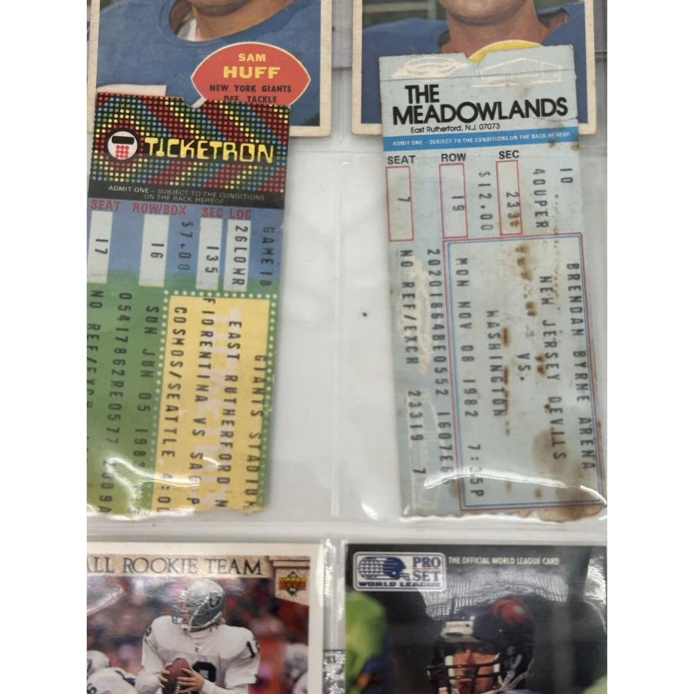 Vintage NFL Lot Of Tickets Magazines Programs Books Calendars Trading Cards Etc